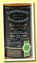 Caperdonich 23 yo 1980/2004 (58%, Cadenhead, Authentic Collection, bourbon hogshead, 252 bottles)